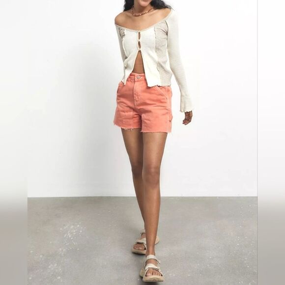 Urban Outfitters BDG Cut Off Carpenter Jean Shorts Womens Size 25 High Waist - Picture 4 of 11